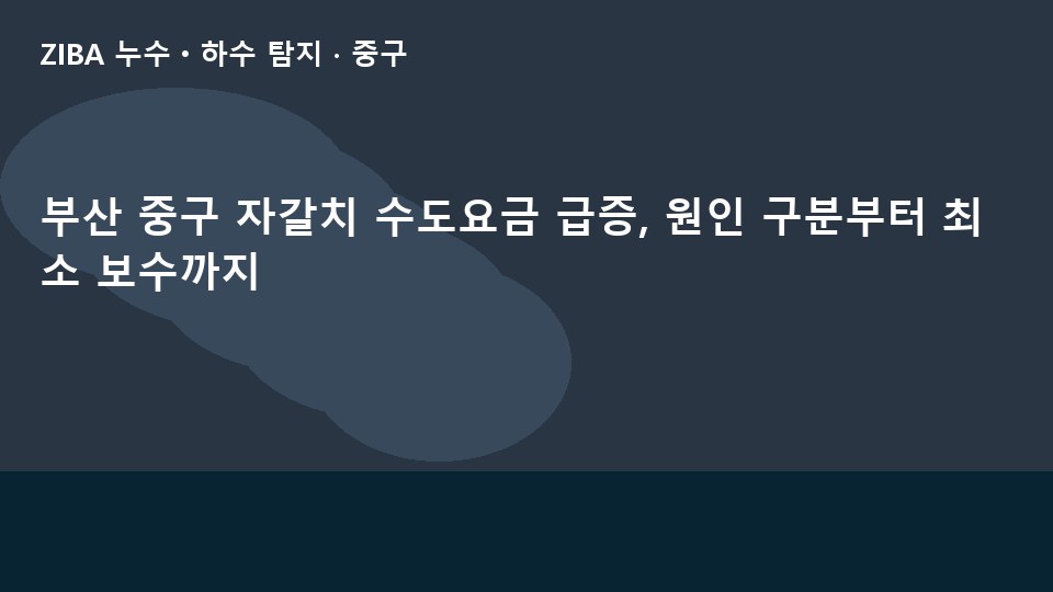 부산 중구 자갈치 수도요금 급증, 원인 구분부터 최소 보수까지