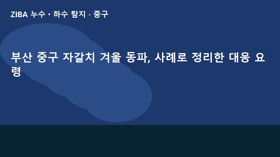 부산 중구 자갈치 겨울 동파, 사례로 정리한 대응 요령