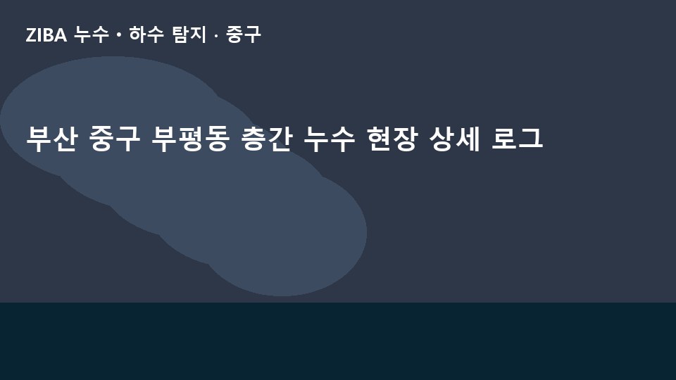 부산 중구 부평동 층간 누수 현장 상세 로그