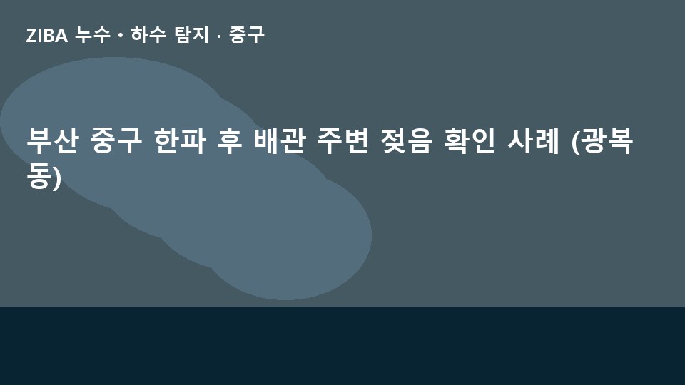부산 중구 한파 후 배관 주변 젖음 확인 사례 (광복동)